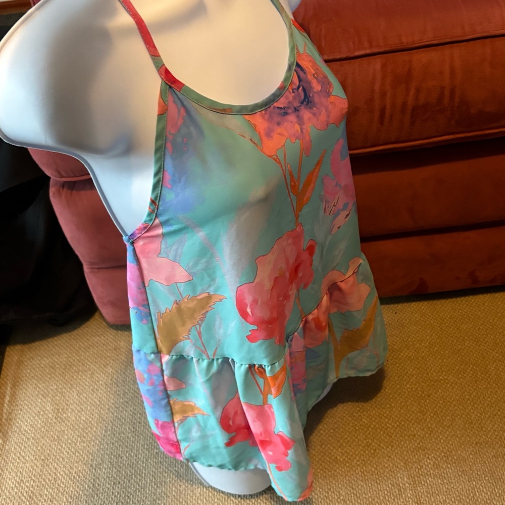 Everly Multicolor Abstract Top - Picture 3 of 12